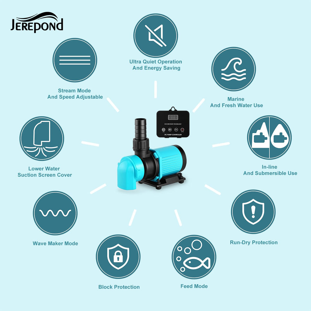 JEREPOND ceramic shaft and sealed impeller for durable, smooth performance.
