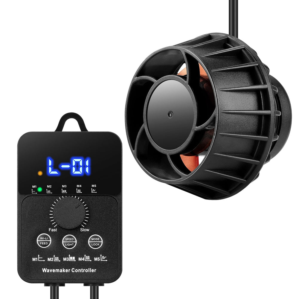 JEREPET 3400GPH wavemaker with magnetic mount for strong circulation in 100-200 gallon tanks