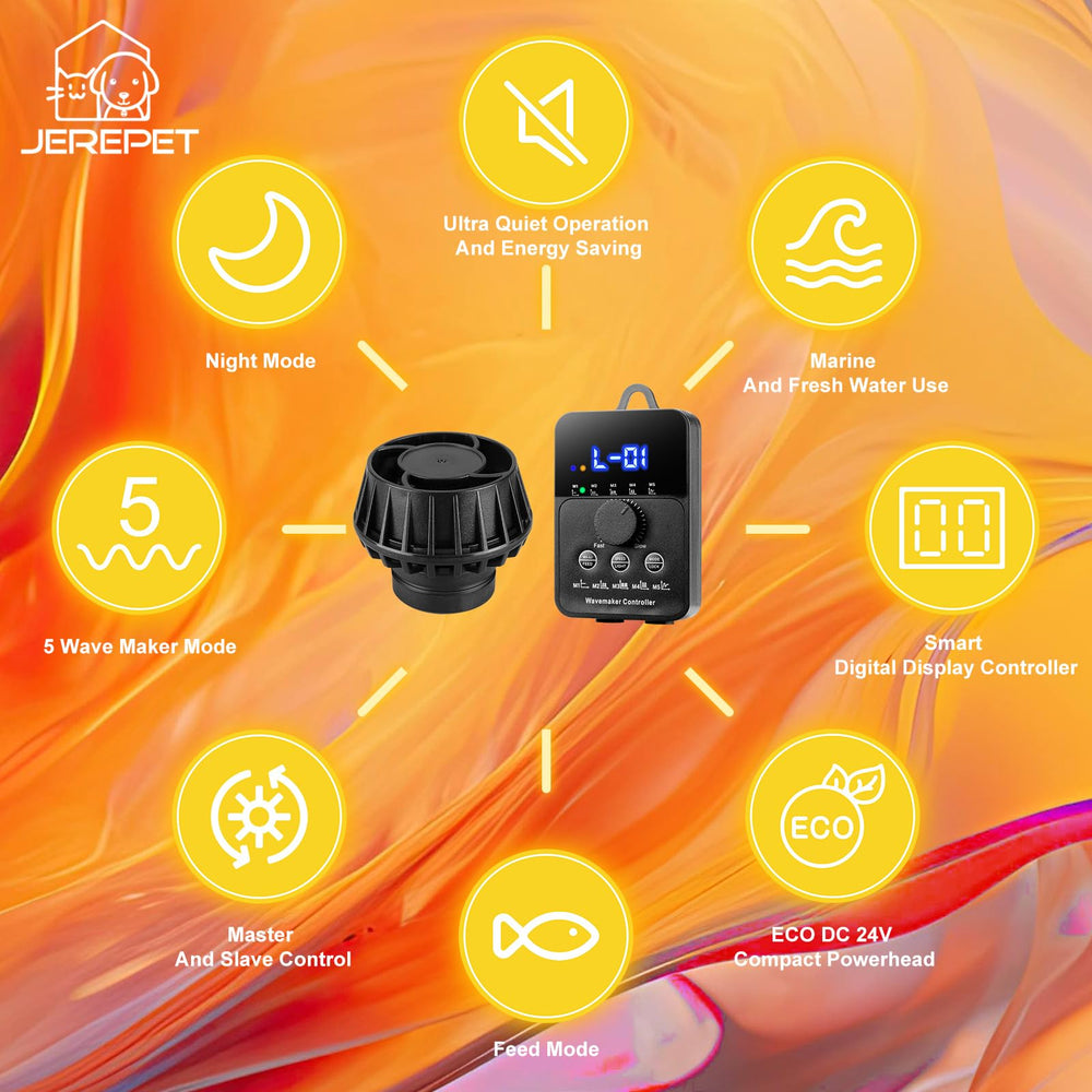 JEREPET fits 50 to 100 gallon tanks with strong flow options