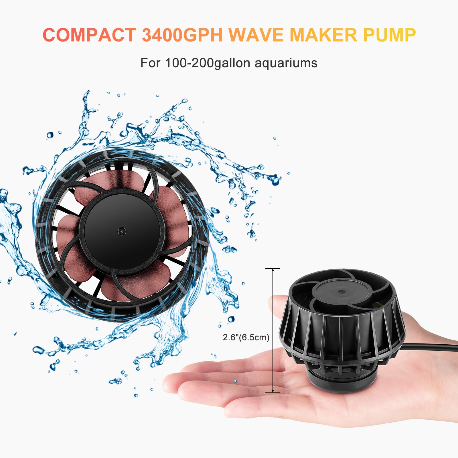 JEREPET wavemaker operates quietly under 25 dB for calm environments