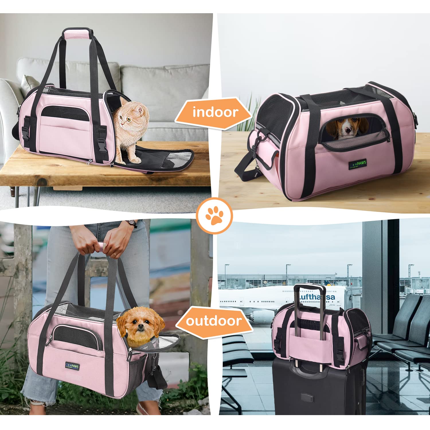 JESPET airline-friendly under-seat carrier suited for small pets.