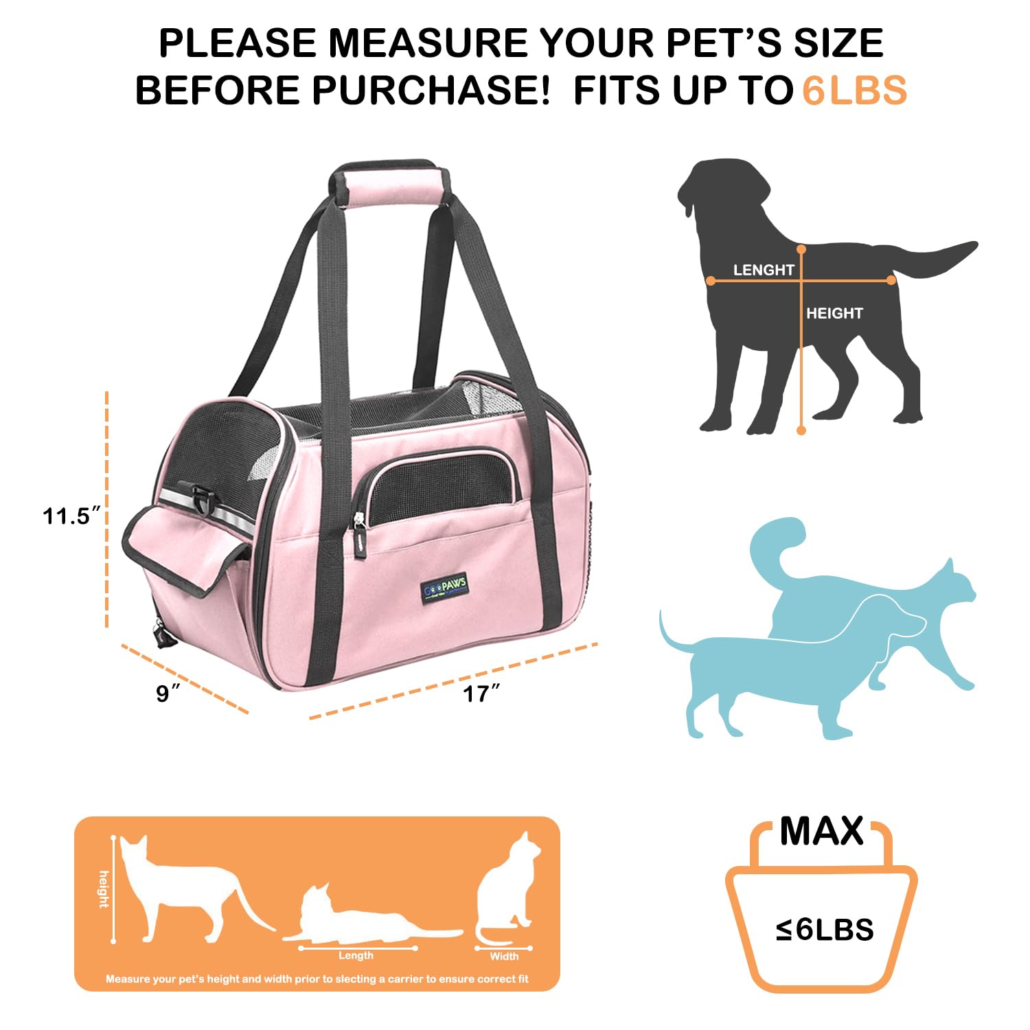 JESPET pet carrier with adjustable shoulder strap enables hands-free travel.