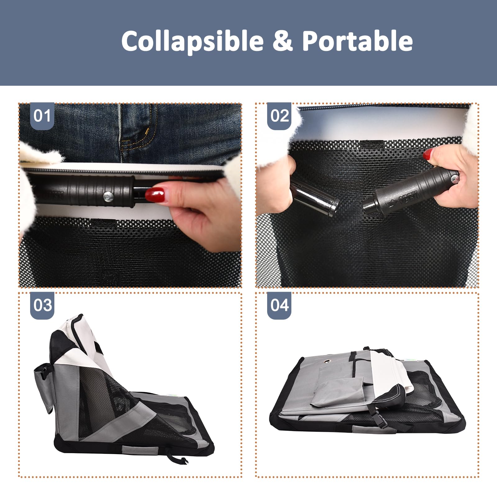 JESPET Soft Dog Crate adjustable strap enhances comfortable carrying between venues.