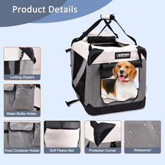 JESPET Soft Dog Crate fleece mat inside encourages cozy rest during travel.