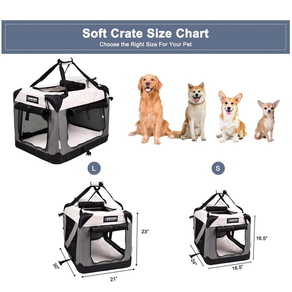JESPET Soft Dog Crate three entrances emphasizes easy access and ventilation.