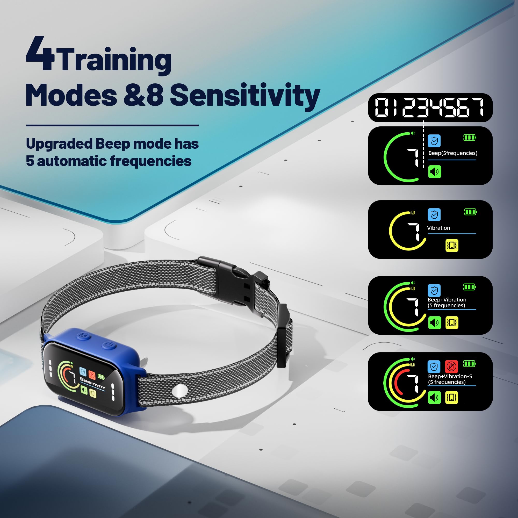Jeuje Dog Bark Collar safety features highlight anti-false triggers.