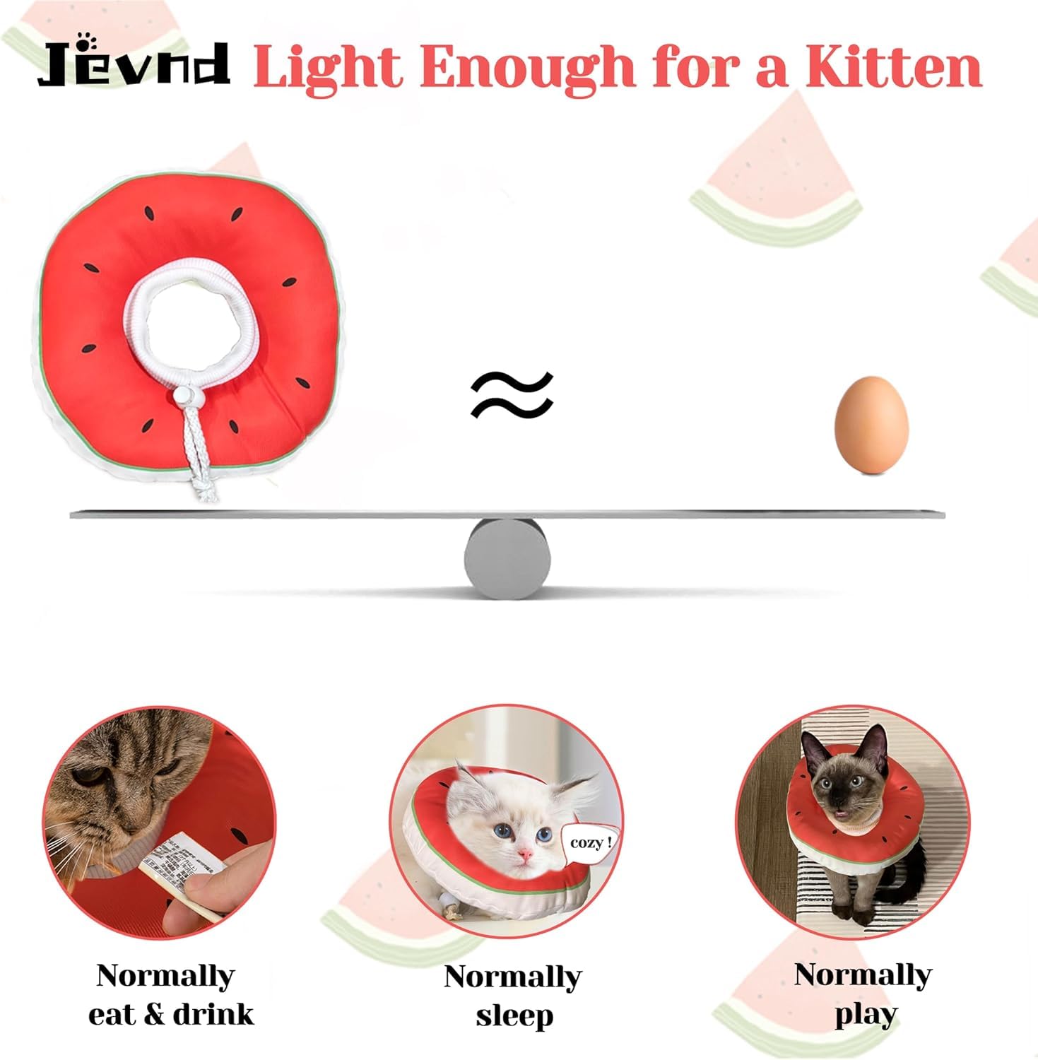 Jevnd adjustable drawstring cone fit demonstrates secure, growing-pet suitability