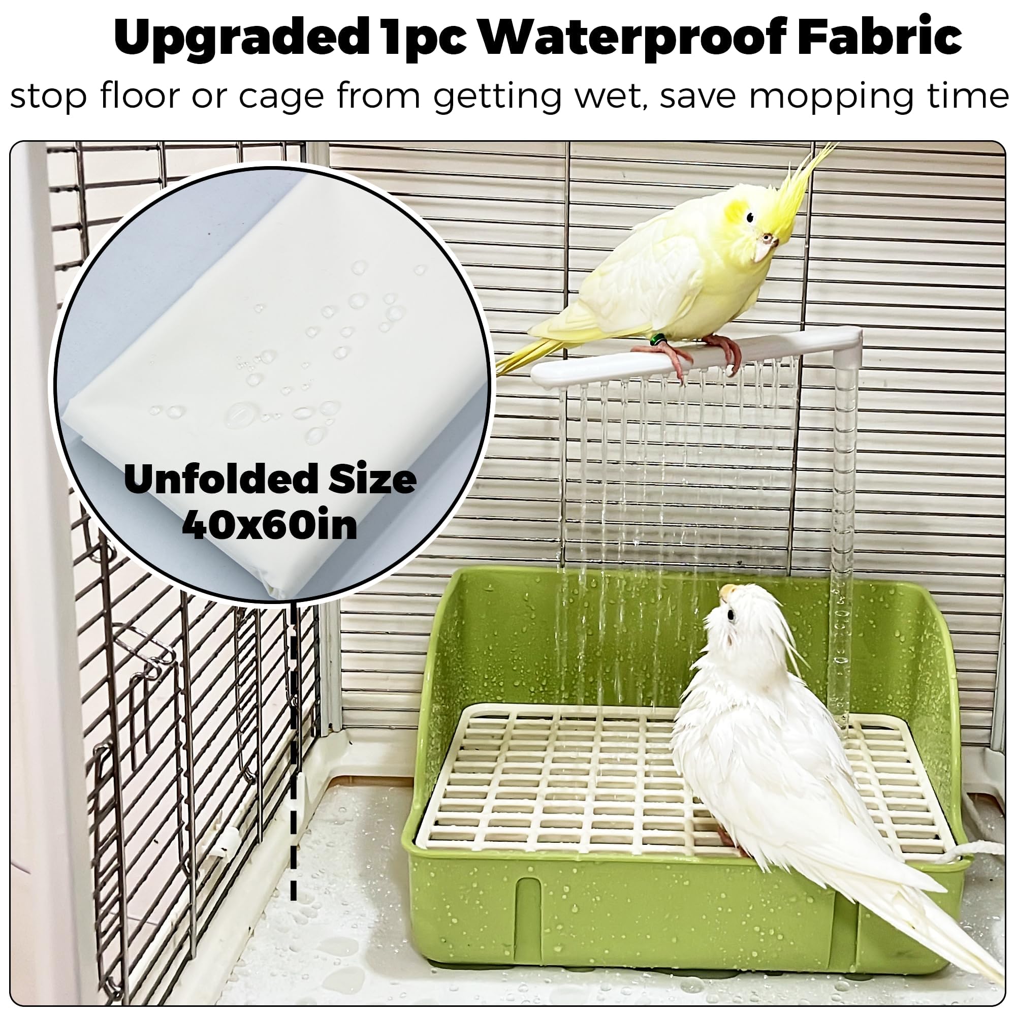 Jevnd parakeet bath sturdy non-toxic plastic for safe long-term use