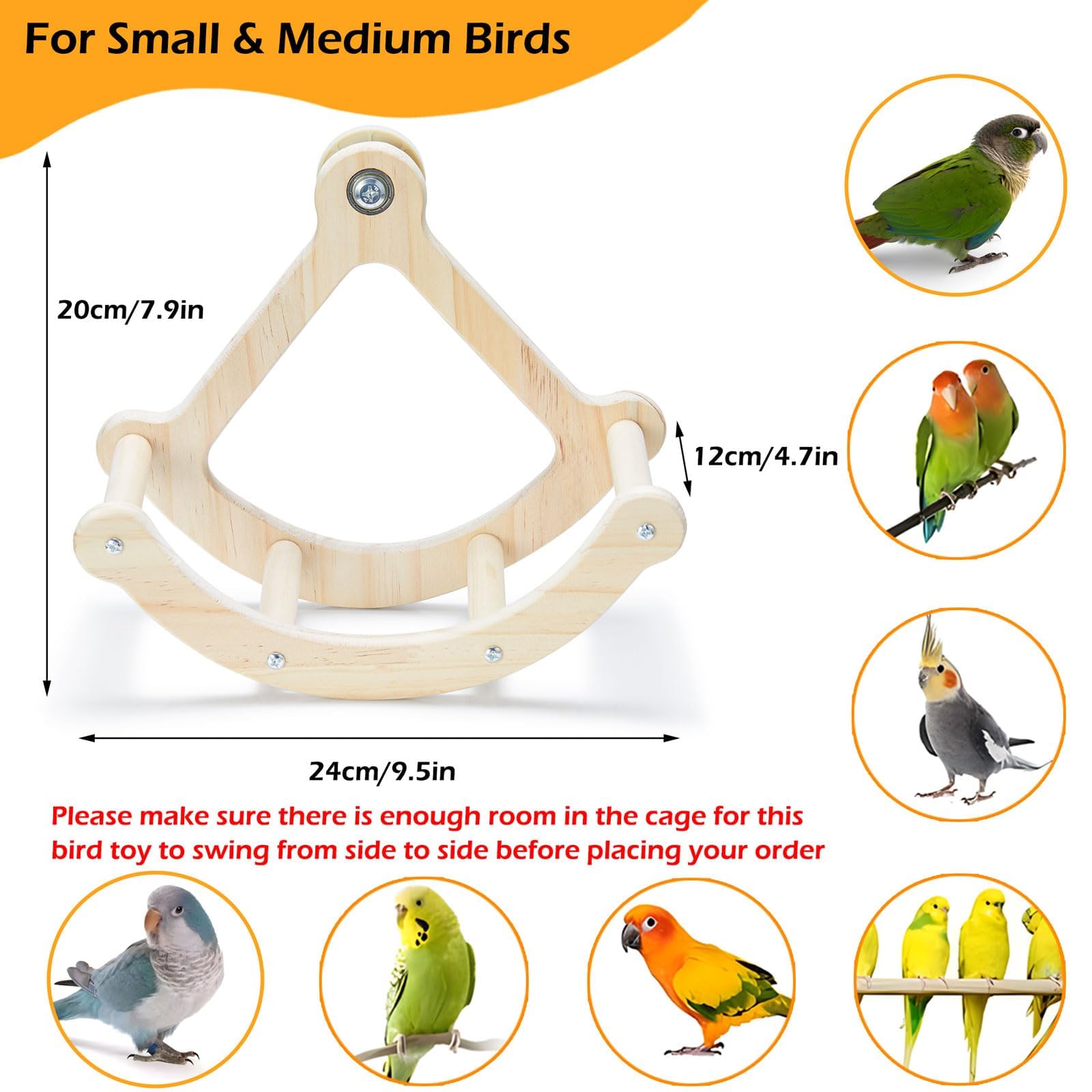 Jevnd Bird Cage Toy with Washers: secure installation and versatile use.