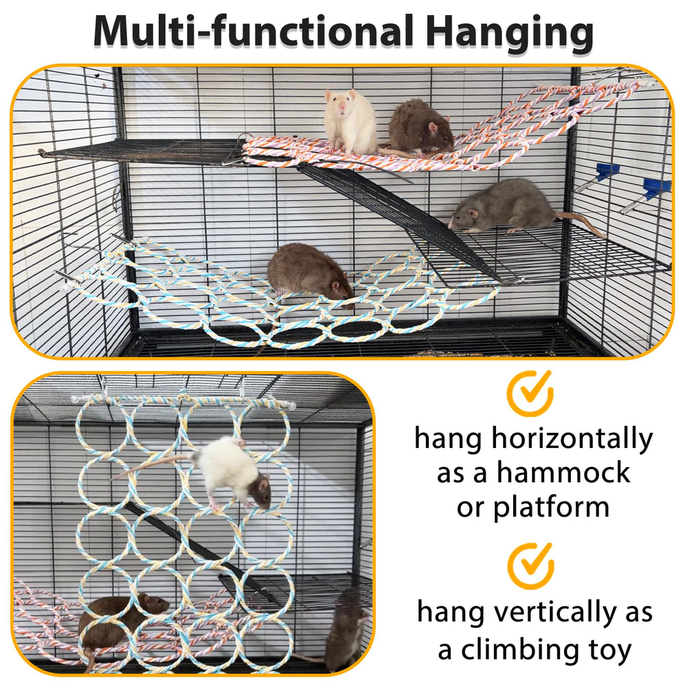 Jevnd bird climbing rope adds vertical exercise for parrots and small birds