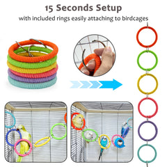 Jevnd colorful cotton rope wrap provides soft grip and visual appeal.