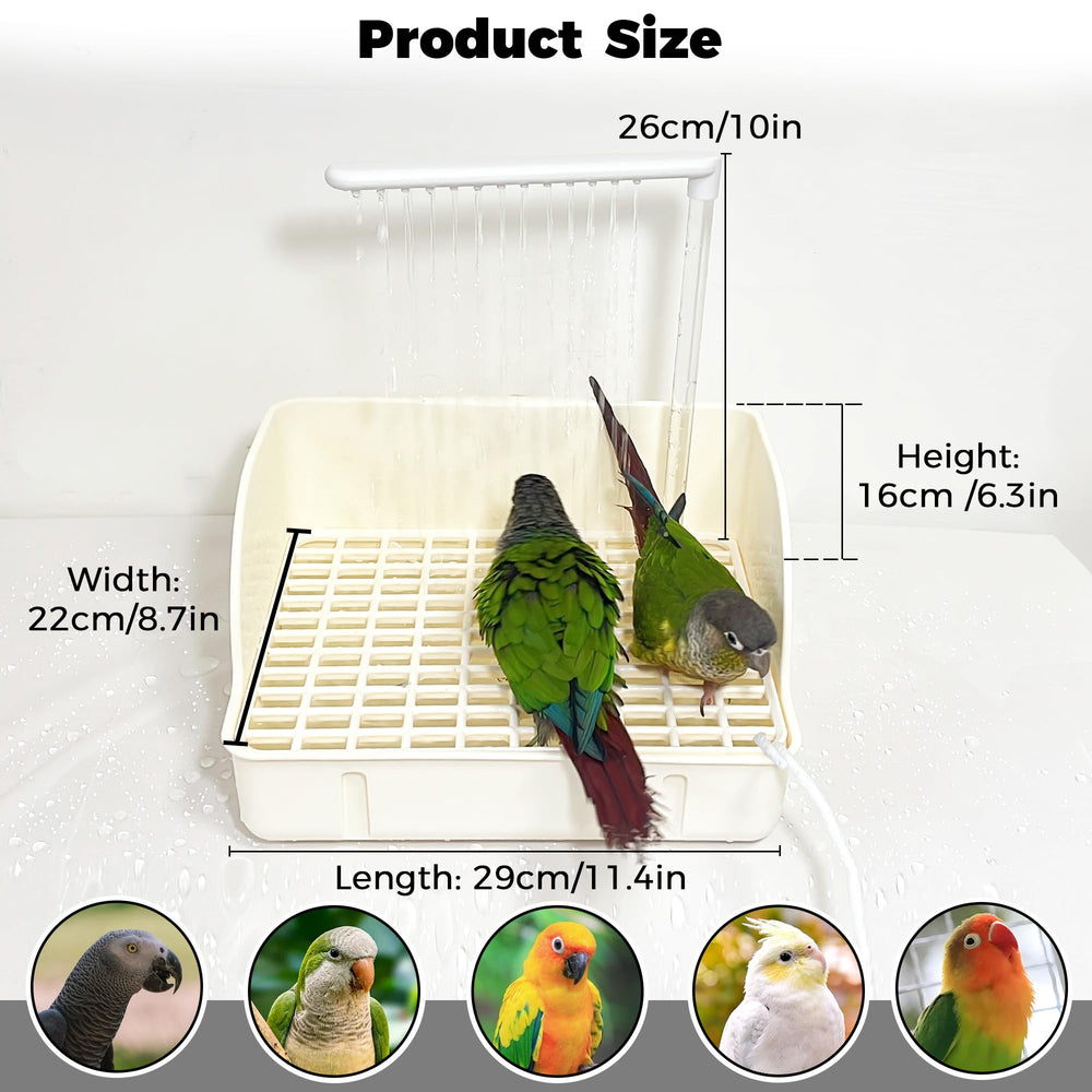 Jevnd feeder box function lets birds drink or snack during play.