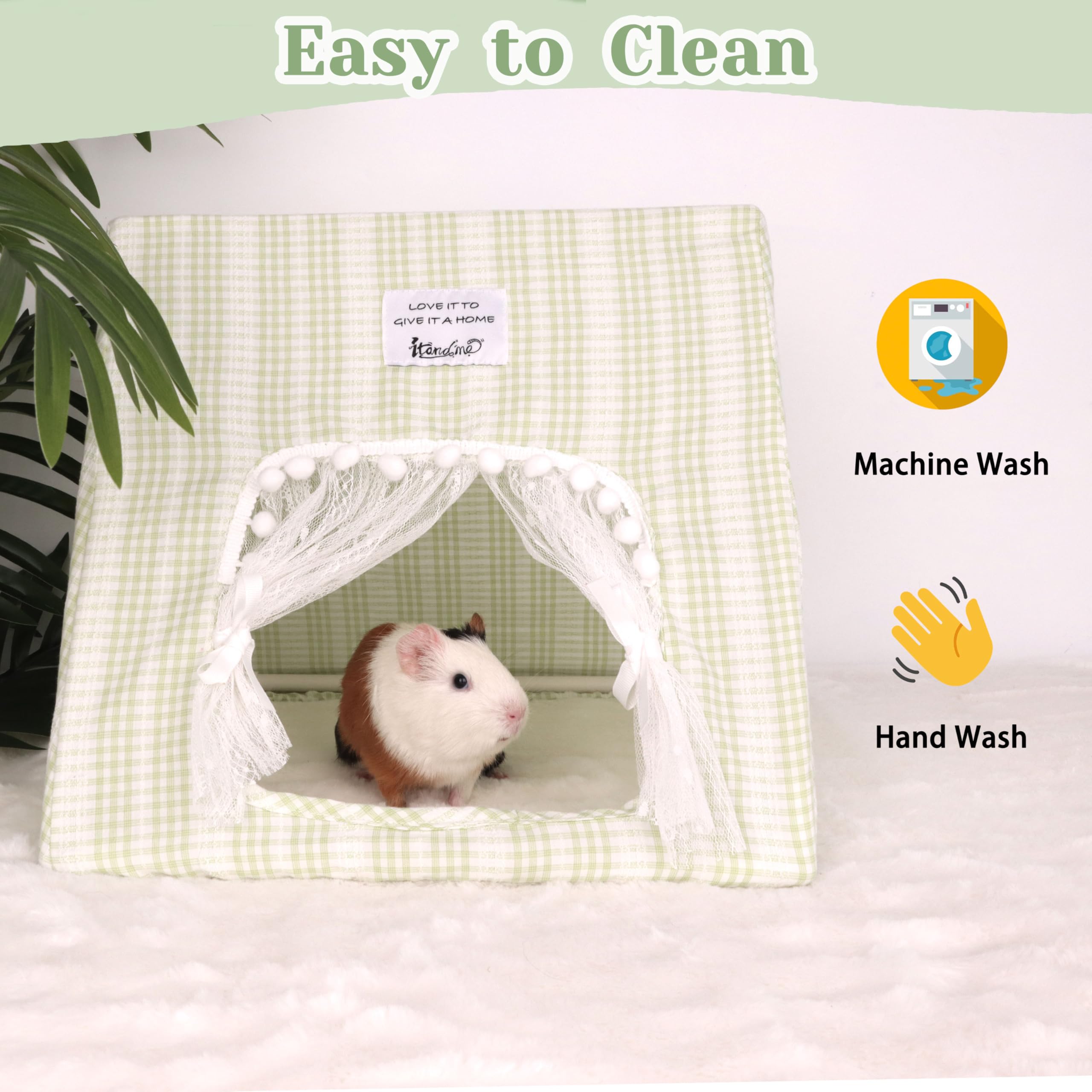 Jevnd Guinea Pig Hideout Large bottomless design improves ventilation.