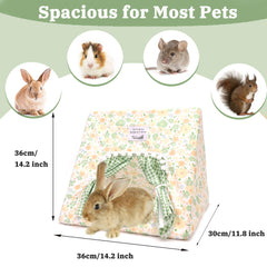 Jevnd Guinea Pig Hideout Large bottomless design promotes airflow and easy spot-cleaning.