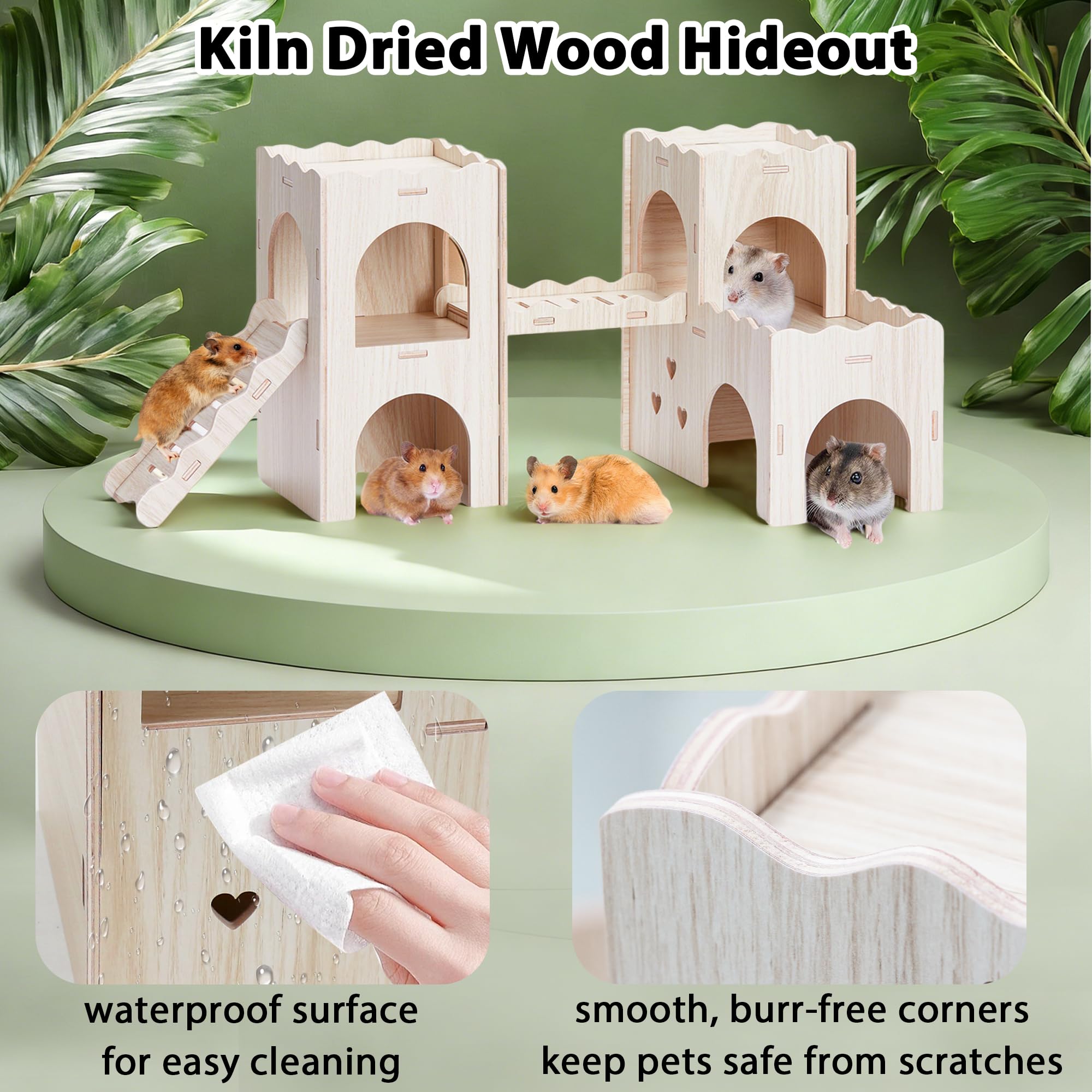 Jevnd hamster hideout double-decker structure, versatile living space for curious pets