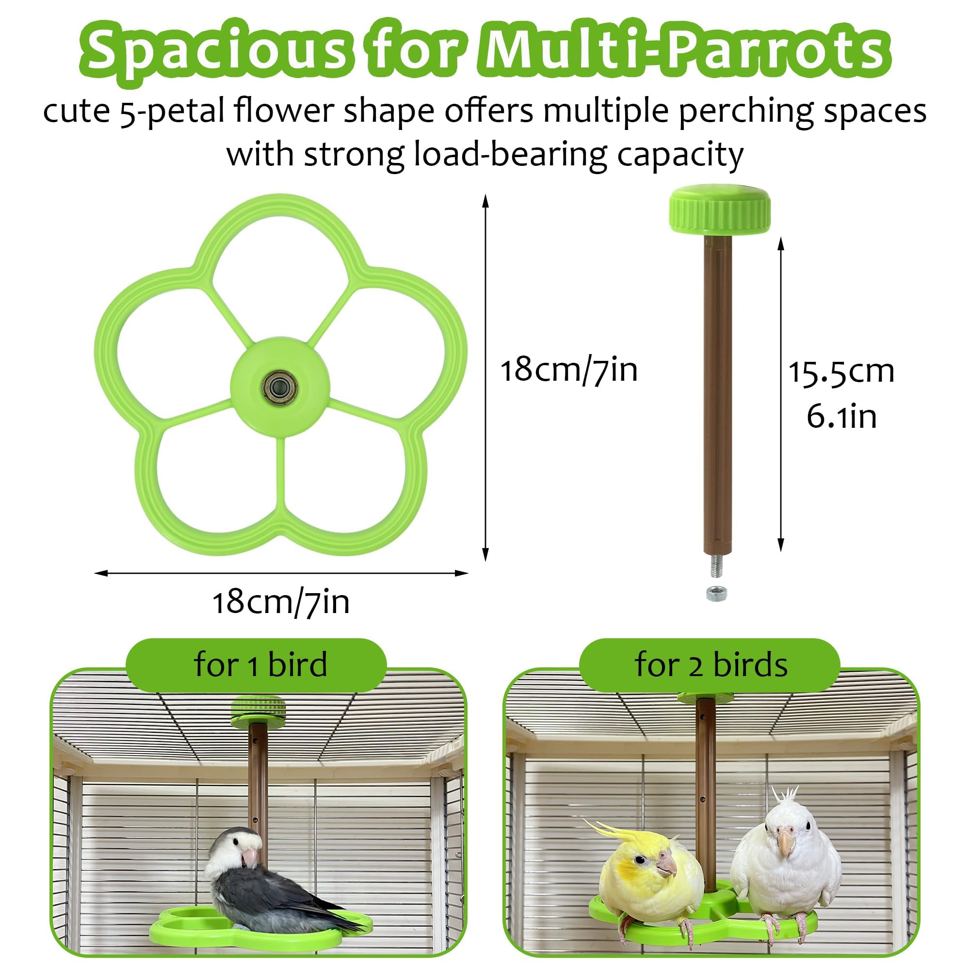 Jevnd Interactive spinning action encourages movement for birds