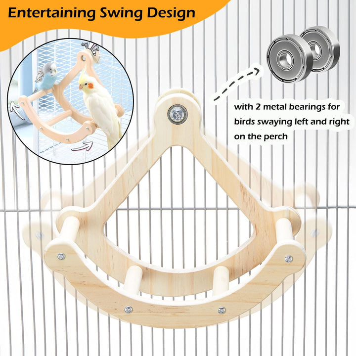 Jevnd Multi-Perch Bird Toy enables four birds to play and rest together safely.