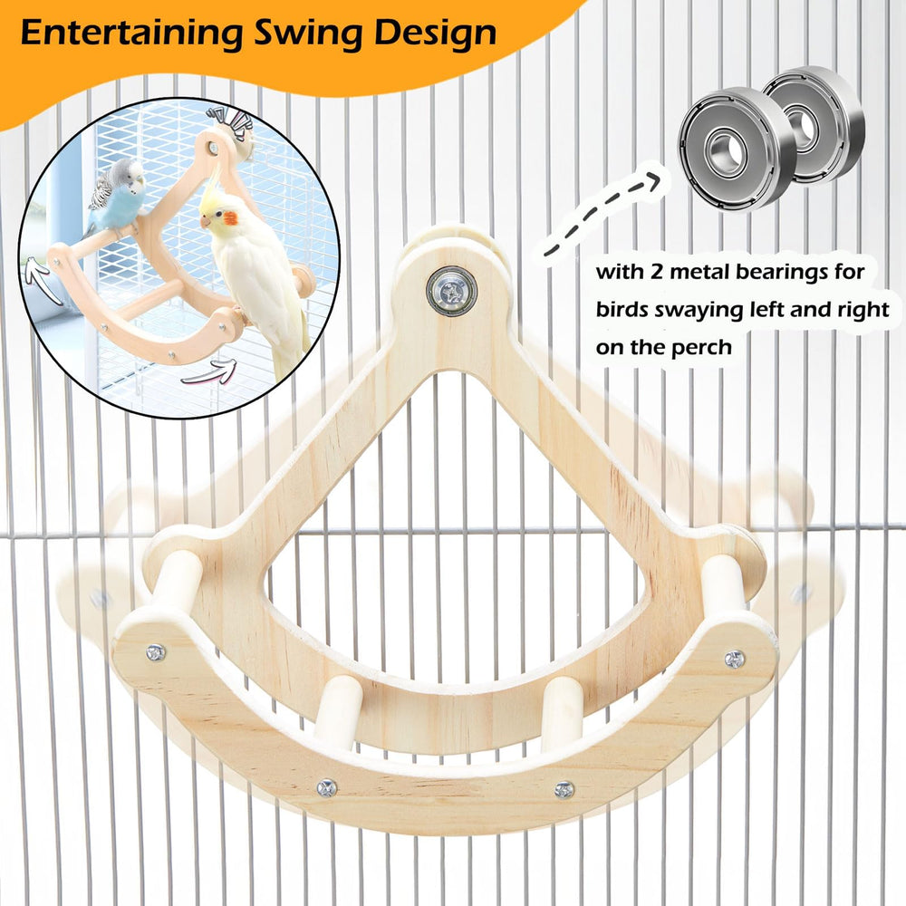 Jevnd Multi-Perch Bird Toy enables four birds to play and rest together safely.