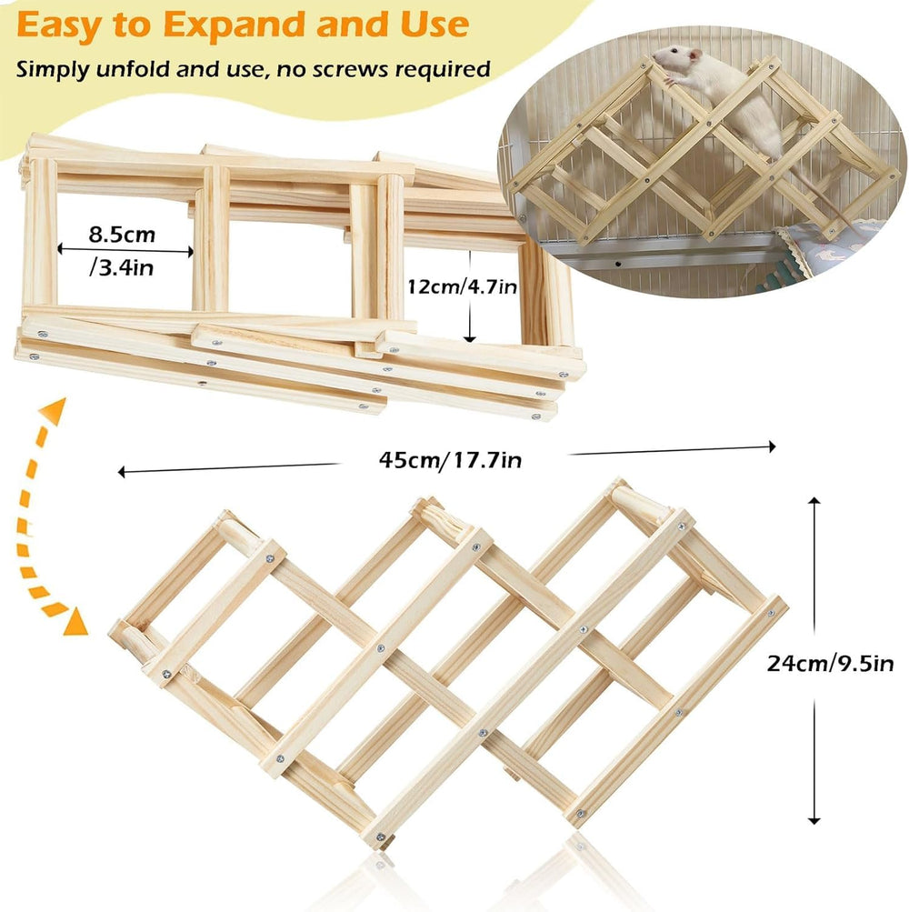 Jevnd rat cage hanging ladder demonstrates easy installation for versatile play routes.