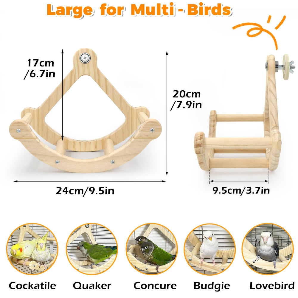 Jevnd Rocking Bird Toys Perch easy to install on cages or walls.