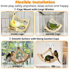 Jevnd Rocking Bird Toys Perch with four swaying perches for gentle exercise.