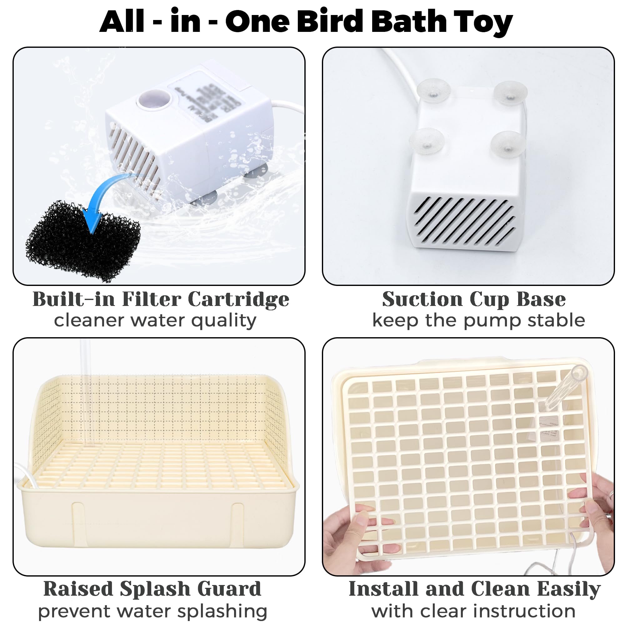 Jevnd safe non-toxic plastic bath withstands chewing and long-term use.
