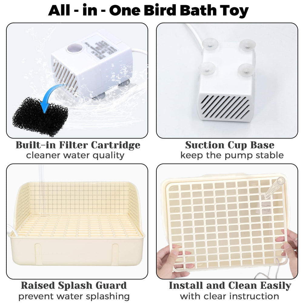 Jevnd safe non-toxic plastic bath withstands chewing and long-term use.