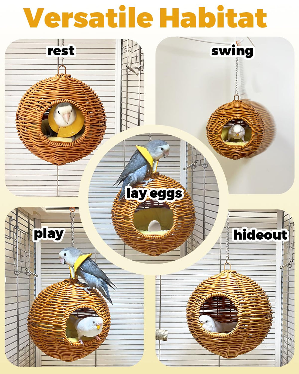 Jevnd spacious nest provides cozy hideout and room for toys.
