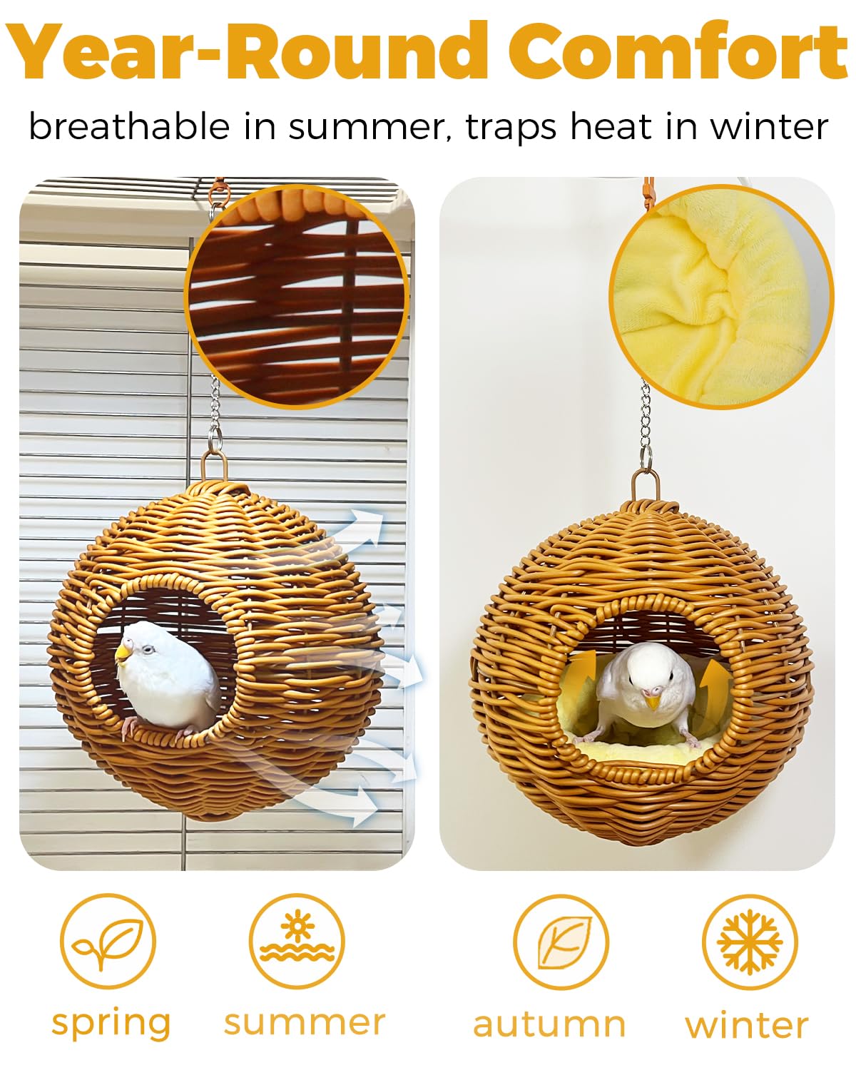 Jevnd versatile habitat nest doubles as swing, rest area, and egg zone.