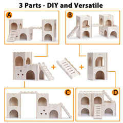 Jevnd wooden hamster castle with smooth edges for safe chewing and tactile interest