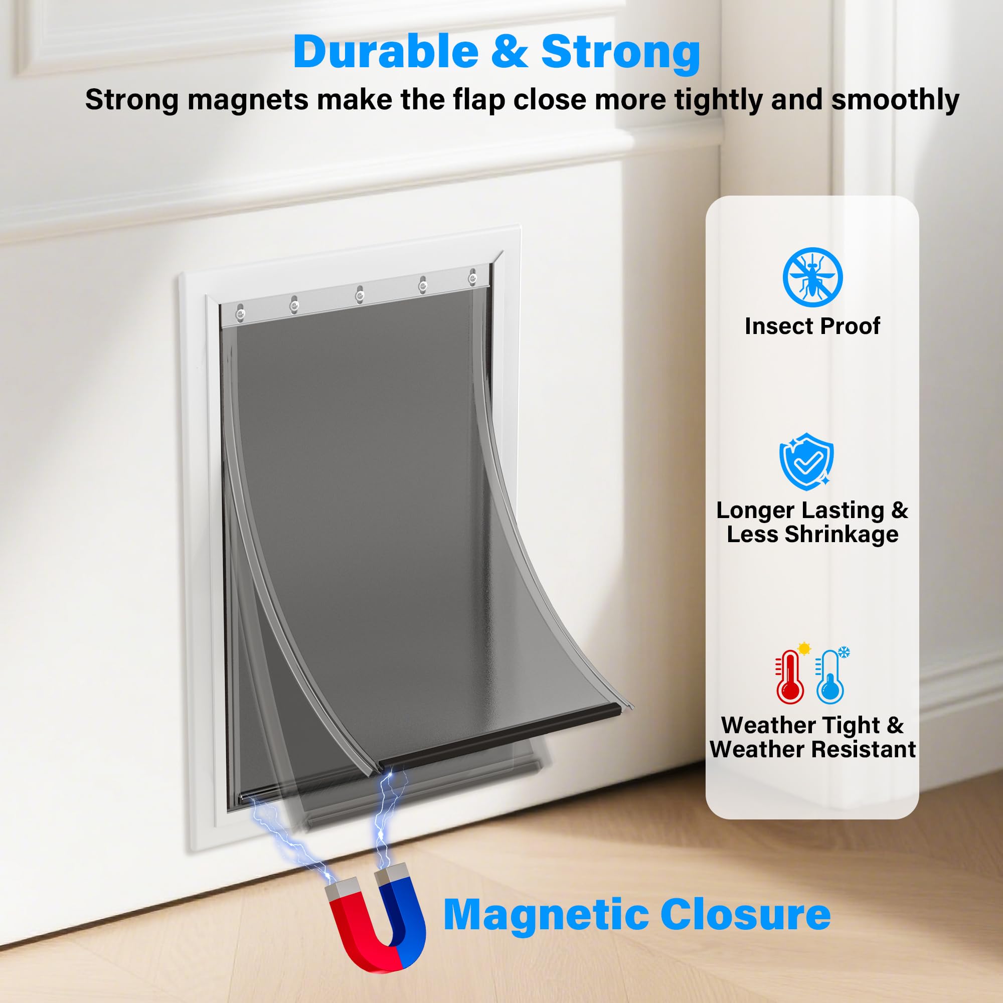 JeyPawv magnetic closure detail keeps out drafts and insects.