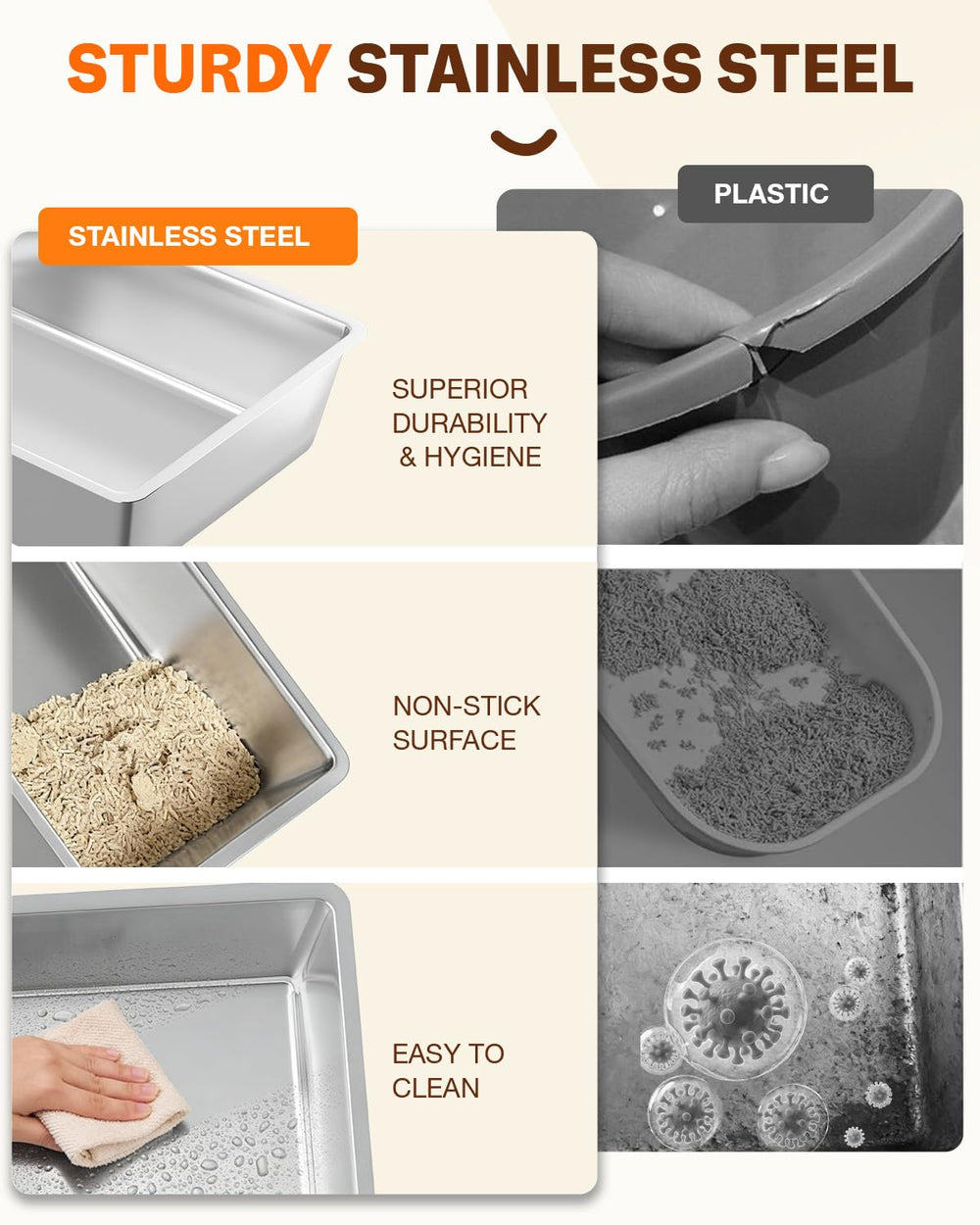 All-in-one kit includes scoop, filtration mat, trash bin, and bags.