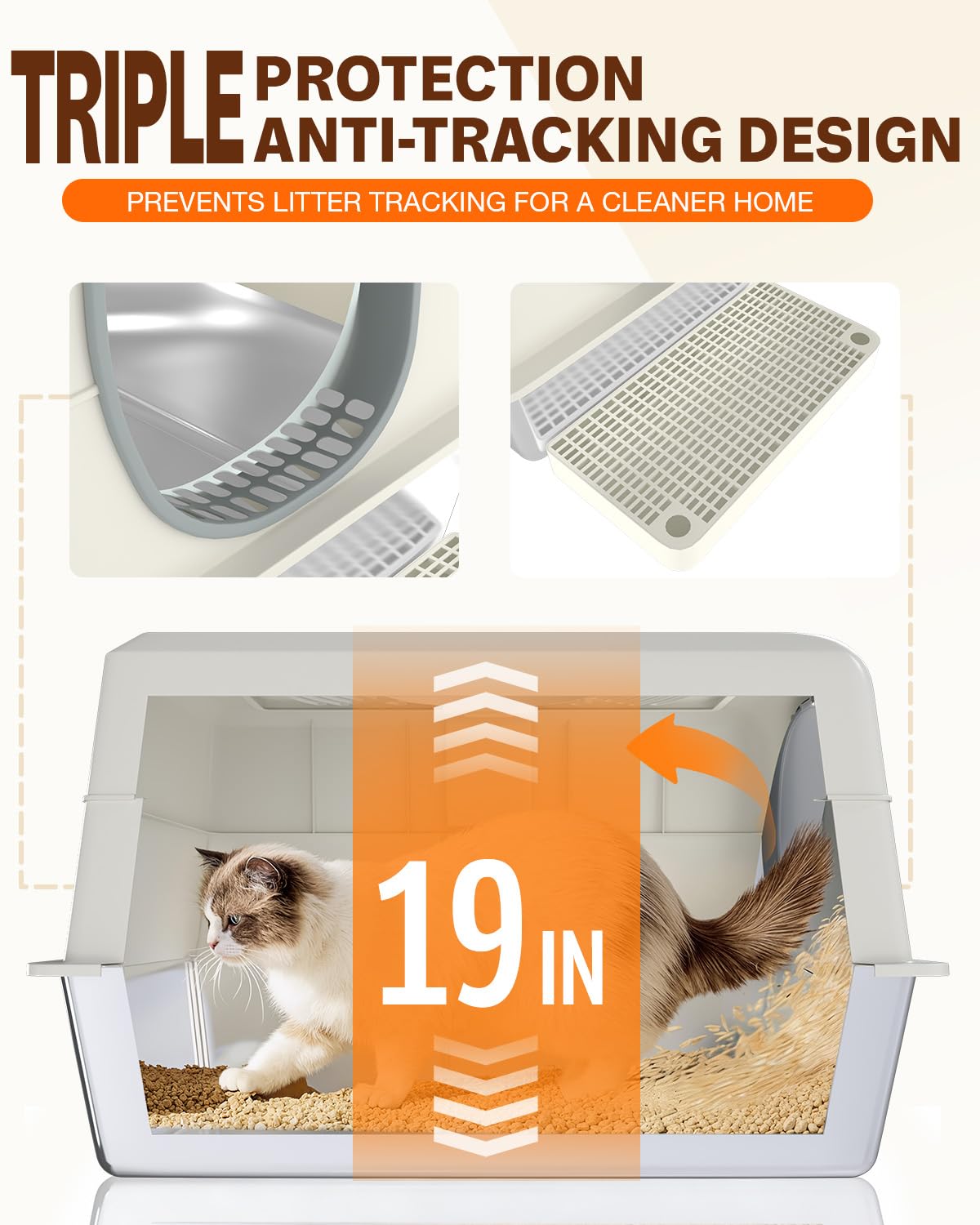 Smooth stainless steel surface resists stains for quick wipe-down.