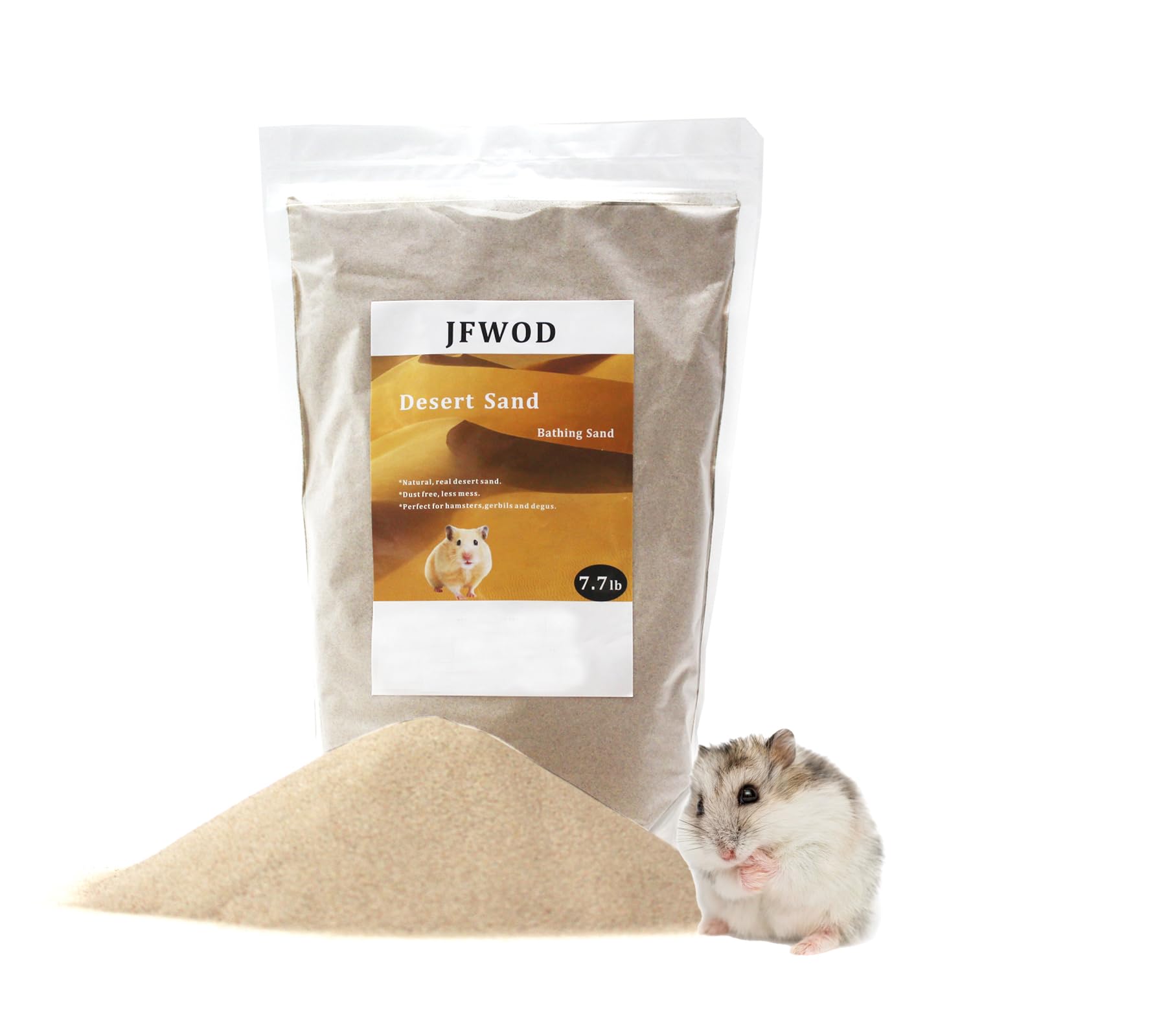 JFWOD hamster bath sand 7.7 lb bag ready for regular sand baths.