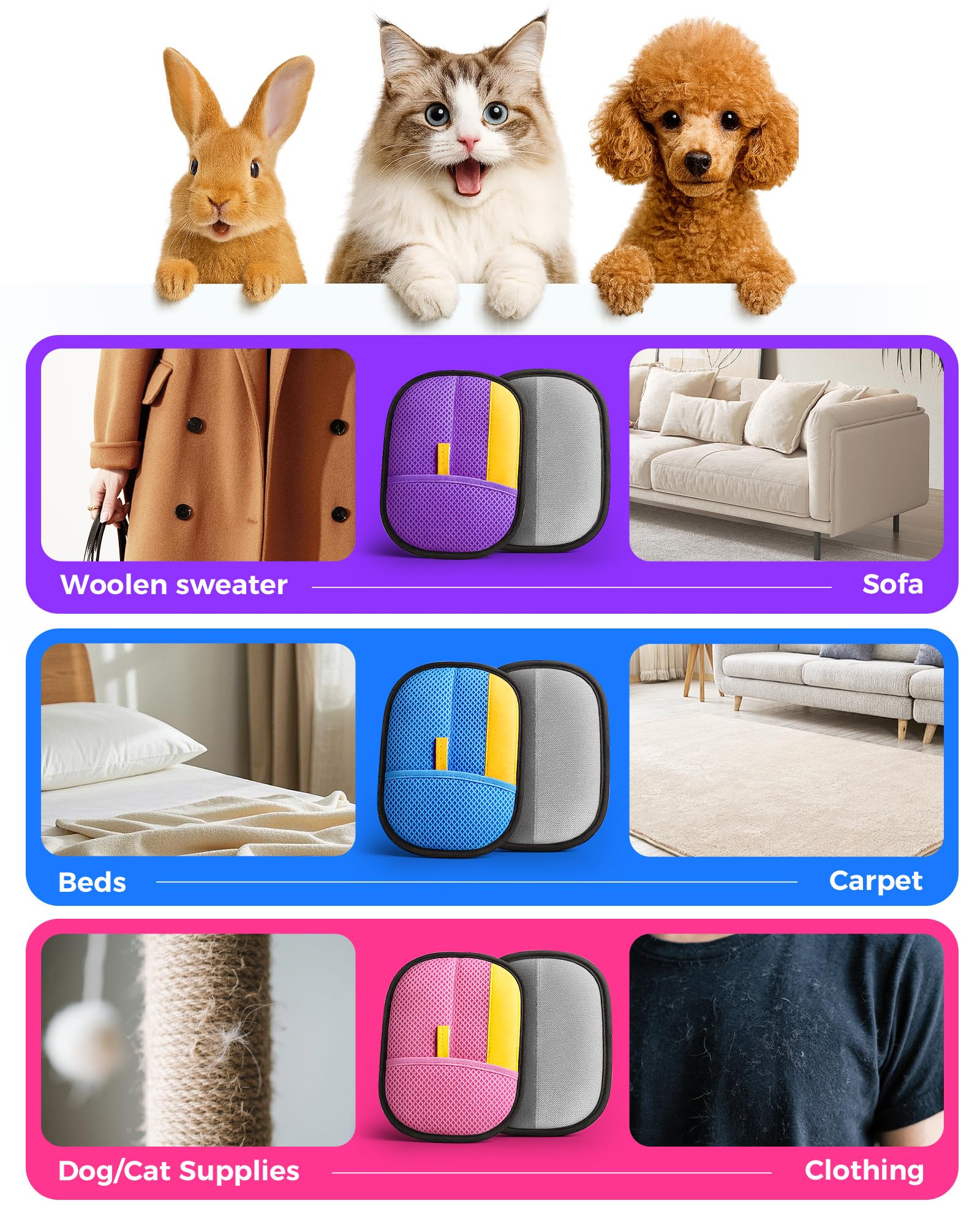 JGLXF pet hair removal gloves clothes cleaning to keep outfits hair-free.