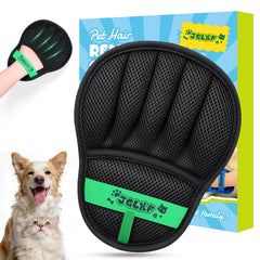 JGLXF Upgraded Pet Hair Removal Glove with five-finger design for precise fur removal on furniture.