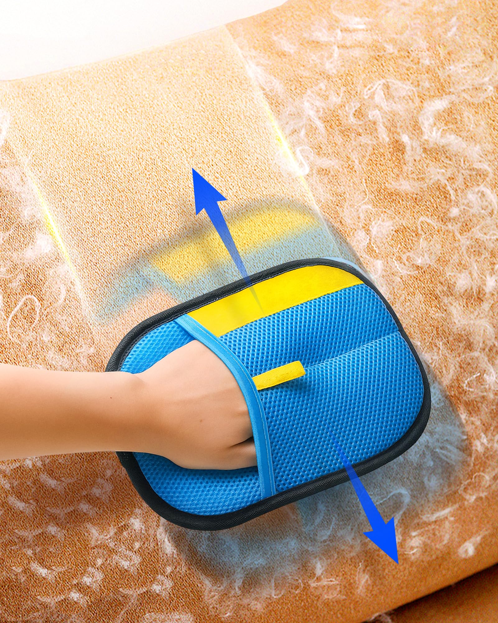 Vibrant blue JGLXF glove enhancing home grooming