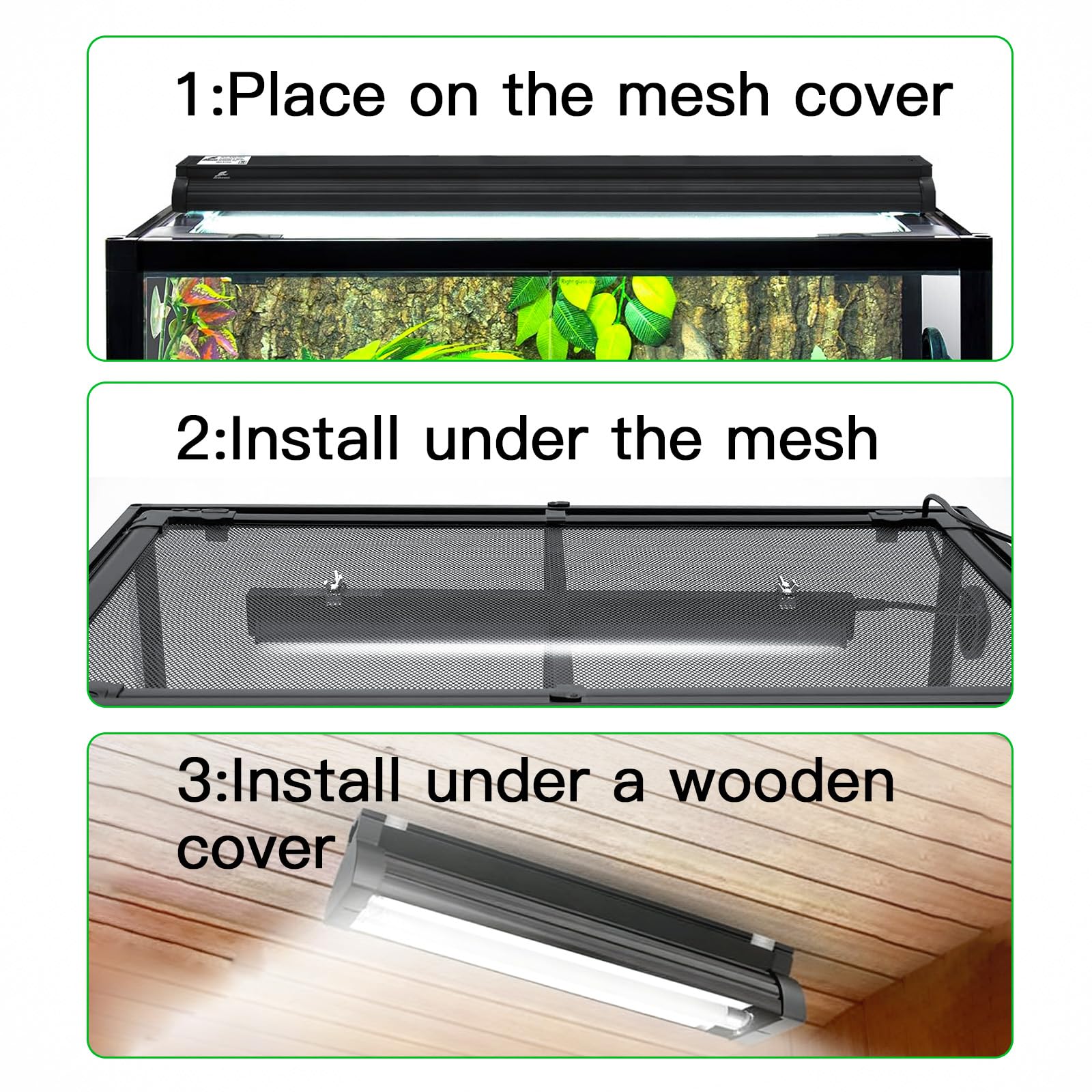 JHGKEGKE durable aluminum construction for long lasting reptile lighting