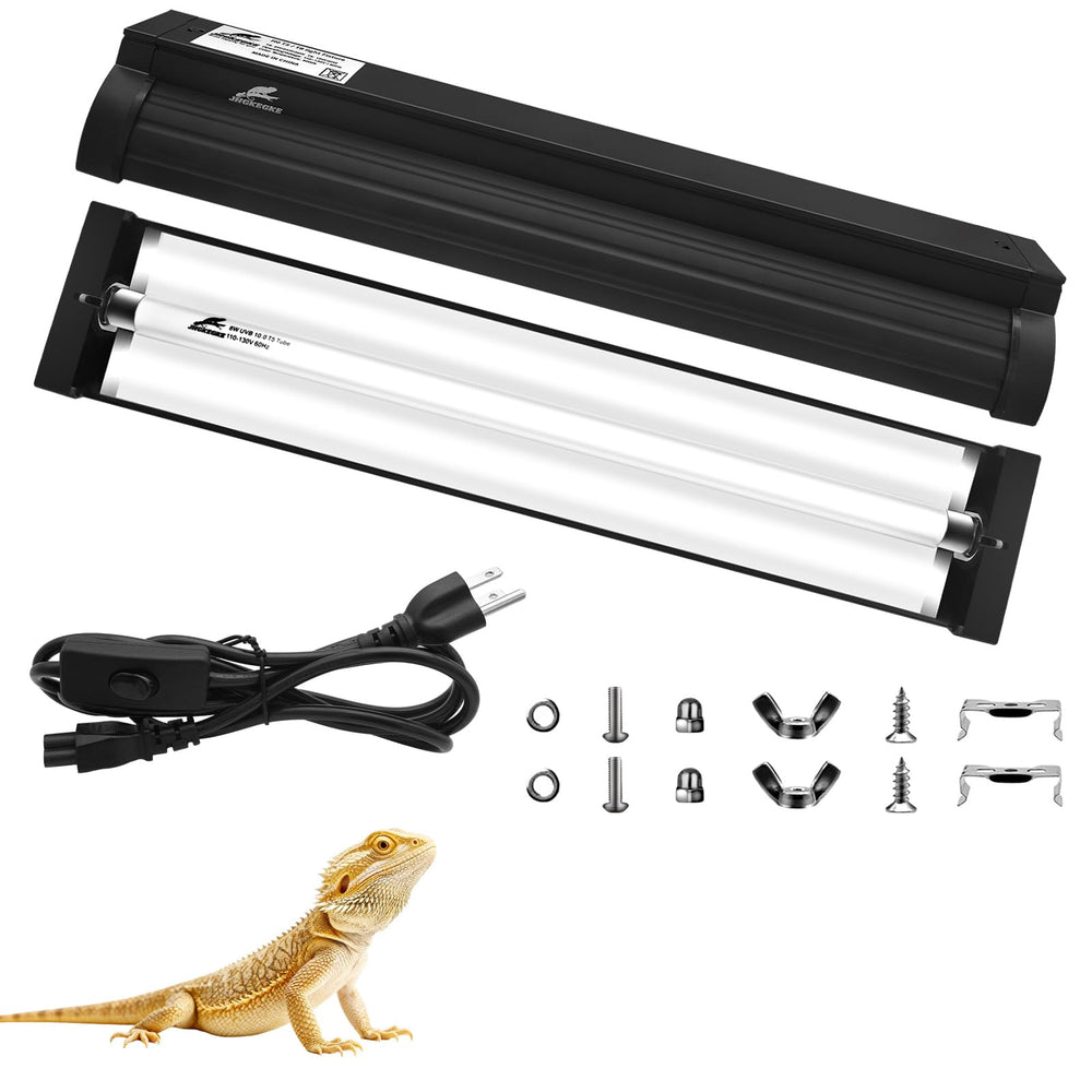 JHGKEGKE T5 UVB lamp 10uvb provides strong UVB for reptile basking.