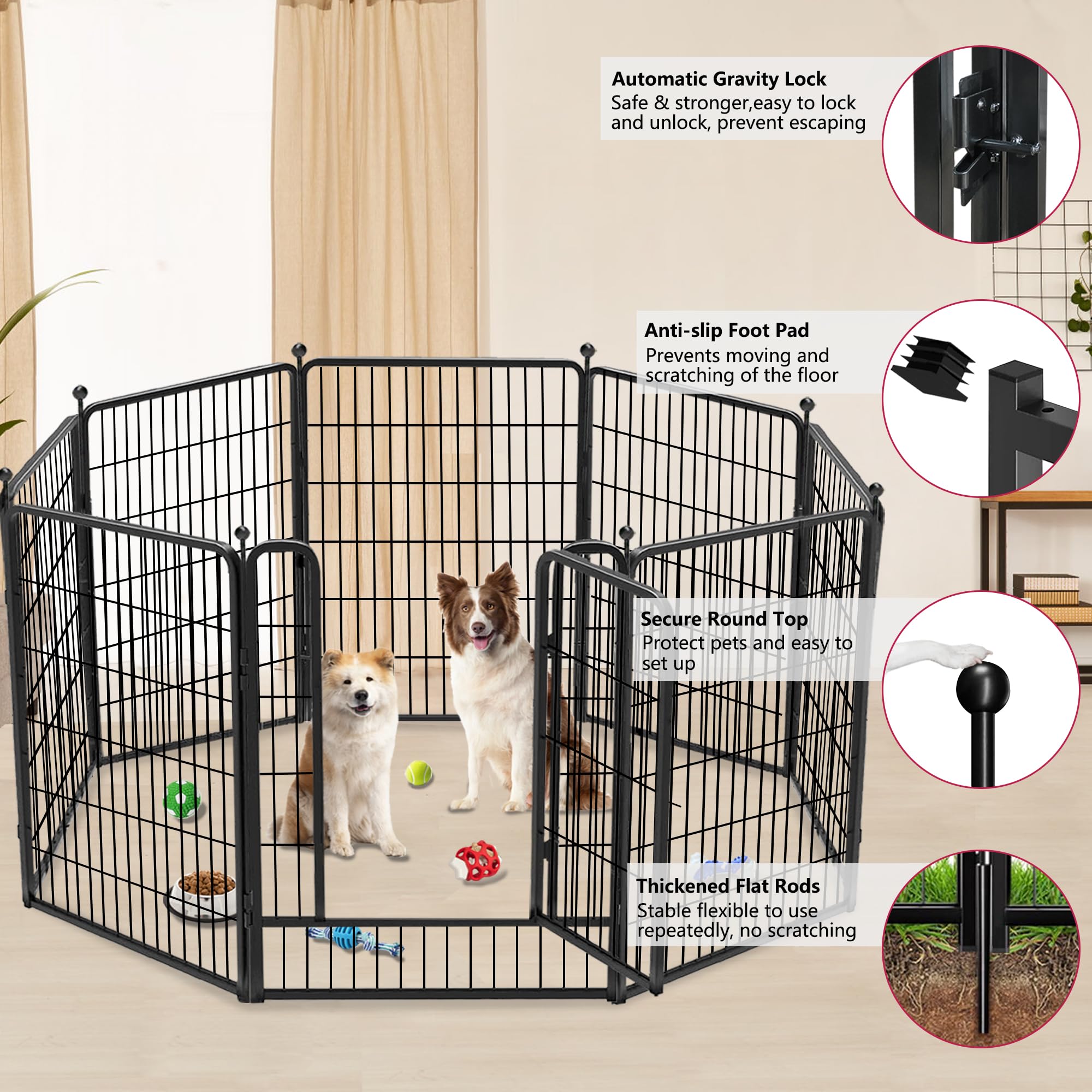 Jhsomdr 27 by 40 inch playpen offers generous space for larger dogs