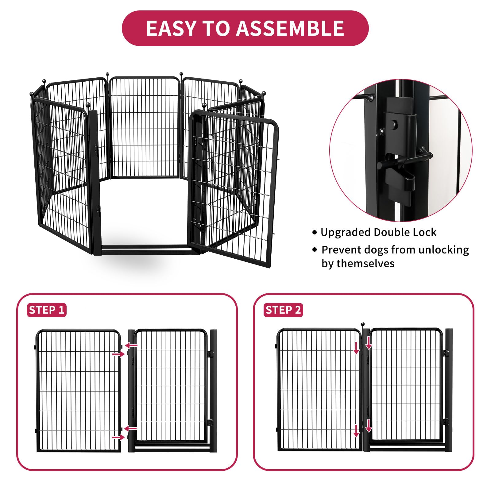 Jhsomdr rustproof playpen with anti-corrosion coating for outdoor use