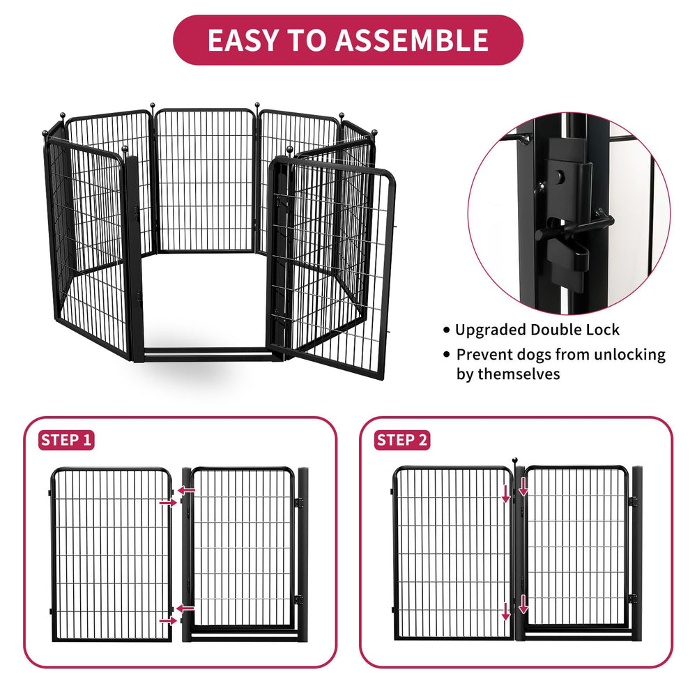 Jhsomdr rustproof playpen with anti-corrosion coating for outdoor use