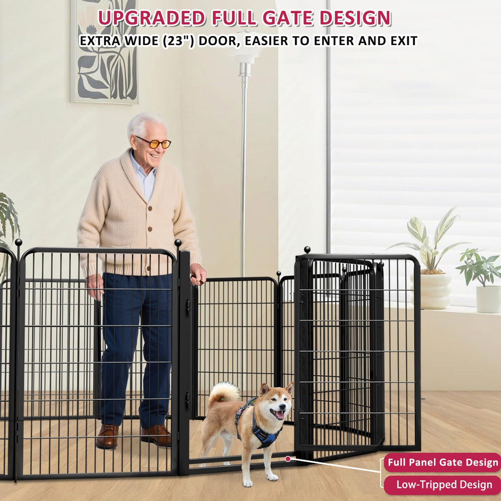 Jhsomdr dog pen with extra-wide gate enables smooth pet access