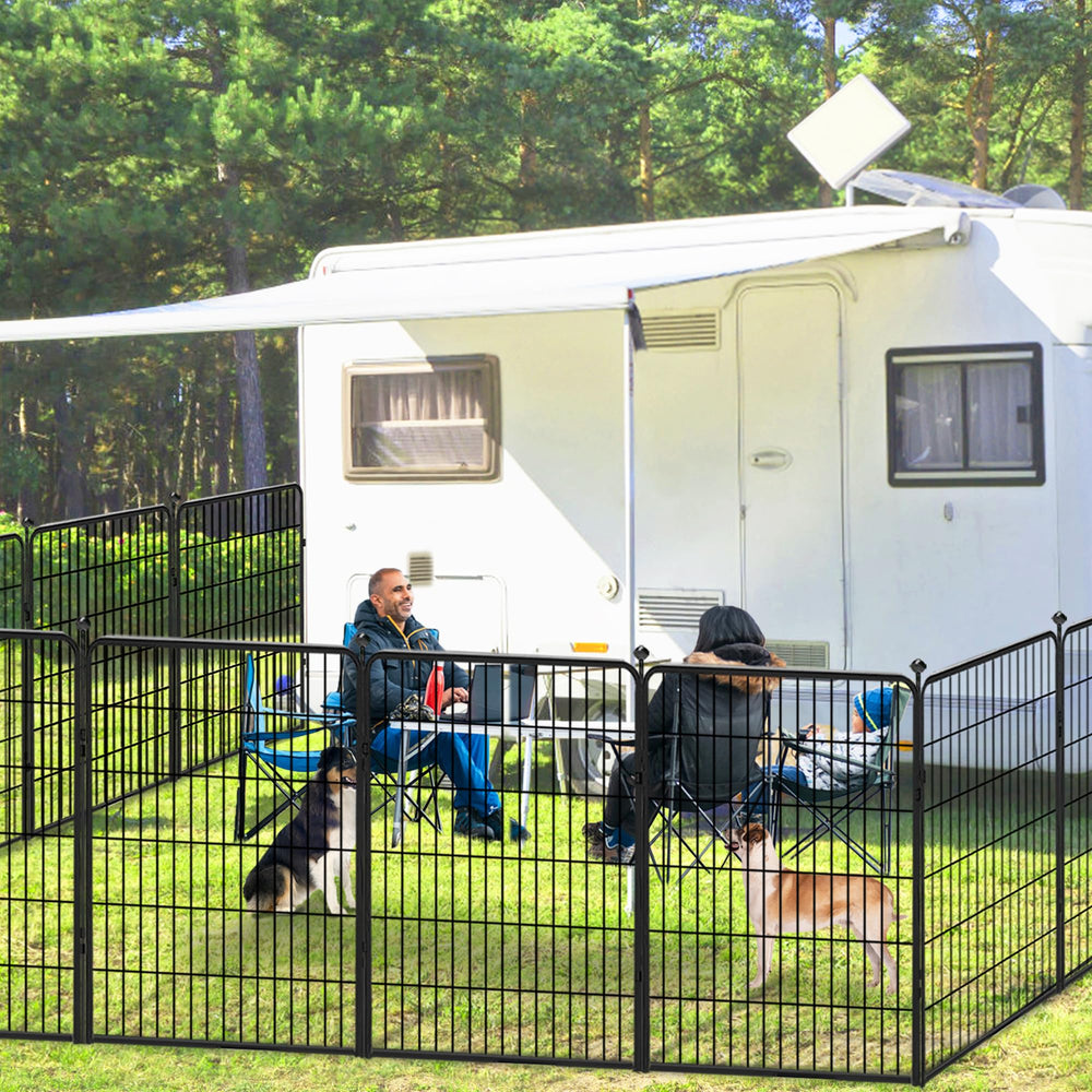 Jhsomdr heavy duty metal dog playpen resists rust for outdoor use