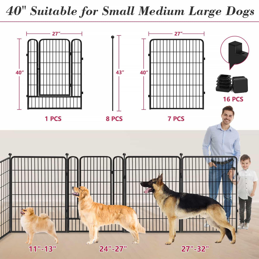 Jhsomdr outdoor dog fence with anti-slip feet protects floors indoors