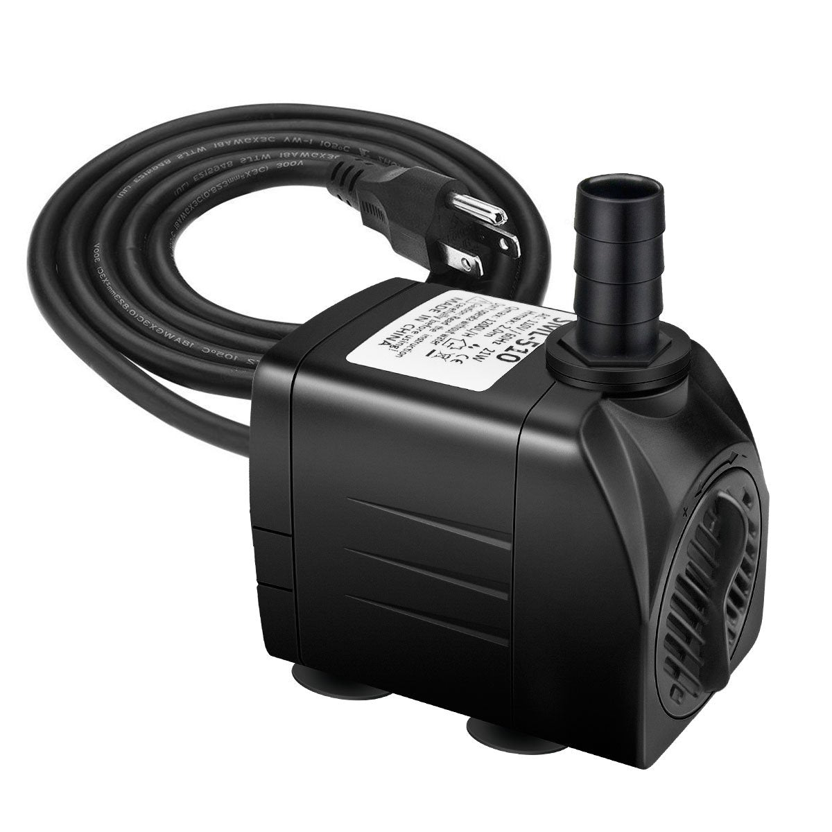 Jhua 300GPH submersible pump front view for compact, quiet water circulation