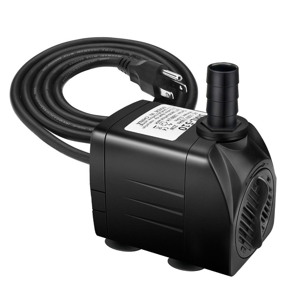 Jhua 300GPH submersible pump front view for compact, quiet water circulation