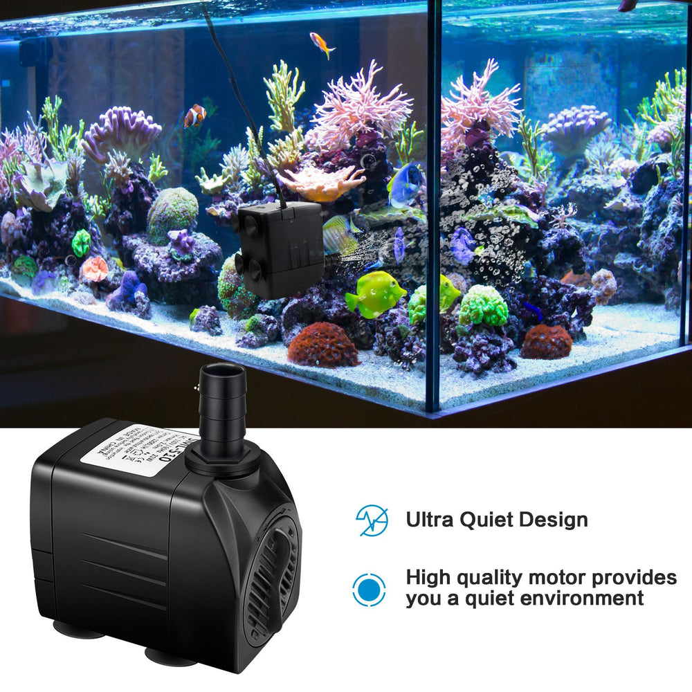 Jhua 300GPH pump ideal for ponds, hydroponics, and water features
