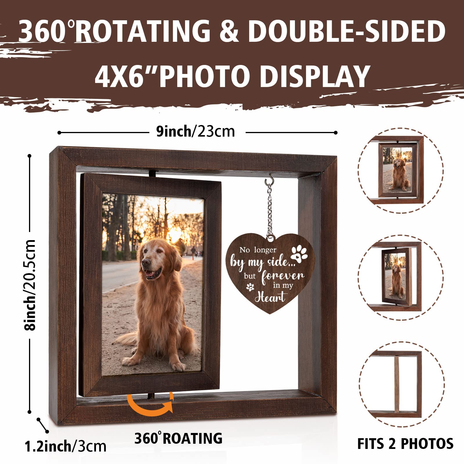 Jigfoxy rotating double‑sided frame displaying multiple memories.