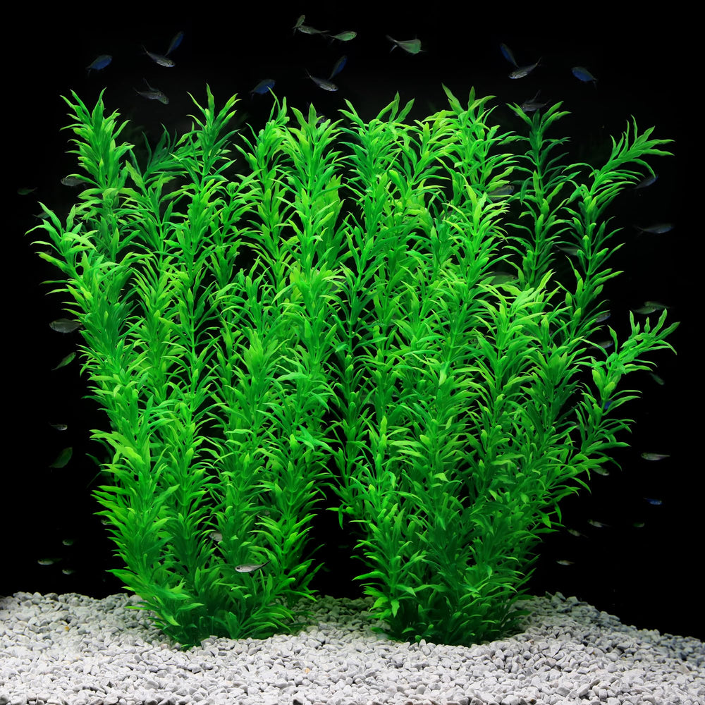 JIHAQUA 21-inch green aquarium plant, tall and natural for hiding spots and scenic depth
